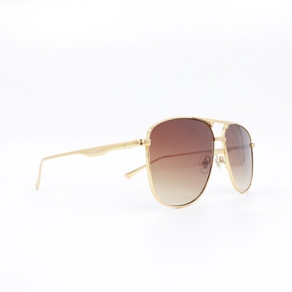 Gucci GG0336 Aviator Sunglasses Gold Brown OS - Picture 15 of 16